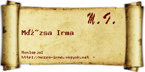 Mózsa Irma névjegykártya