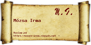 Mózsa Irma névjegykártya