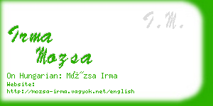 irma mozsa business card